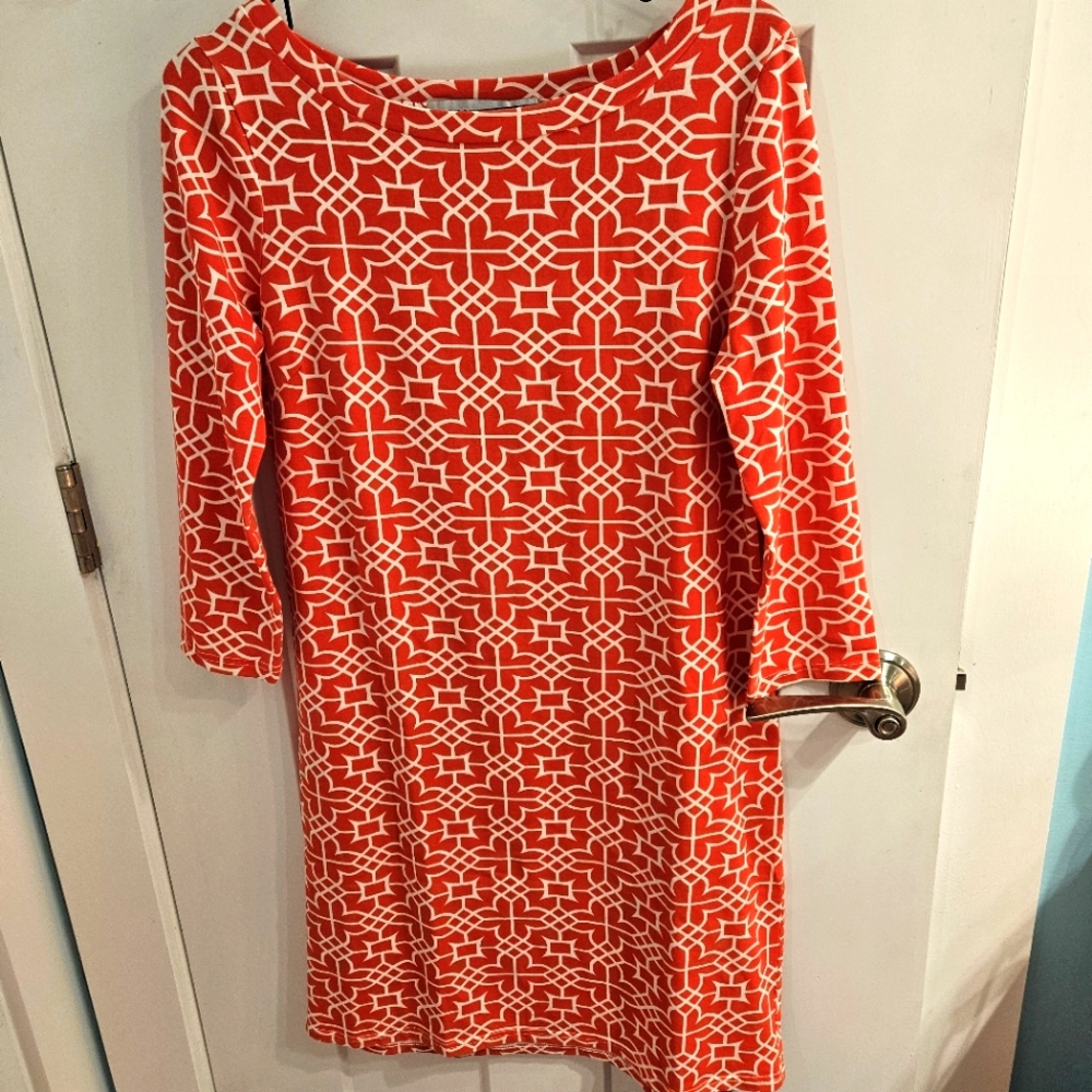 Orange Geometric Pattern Dress - image 1